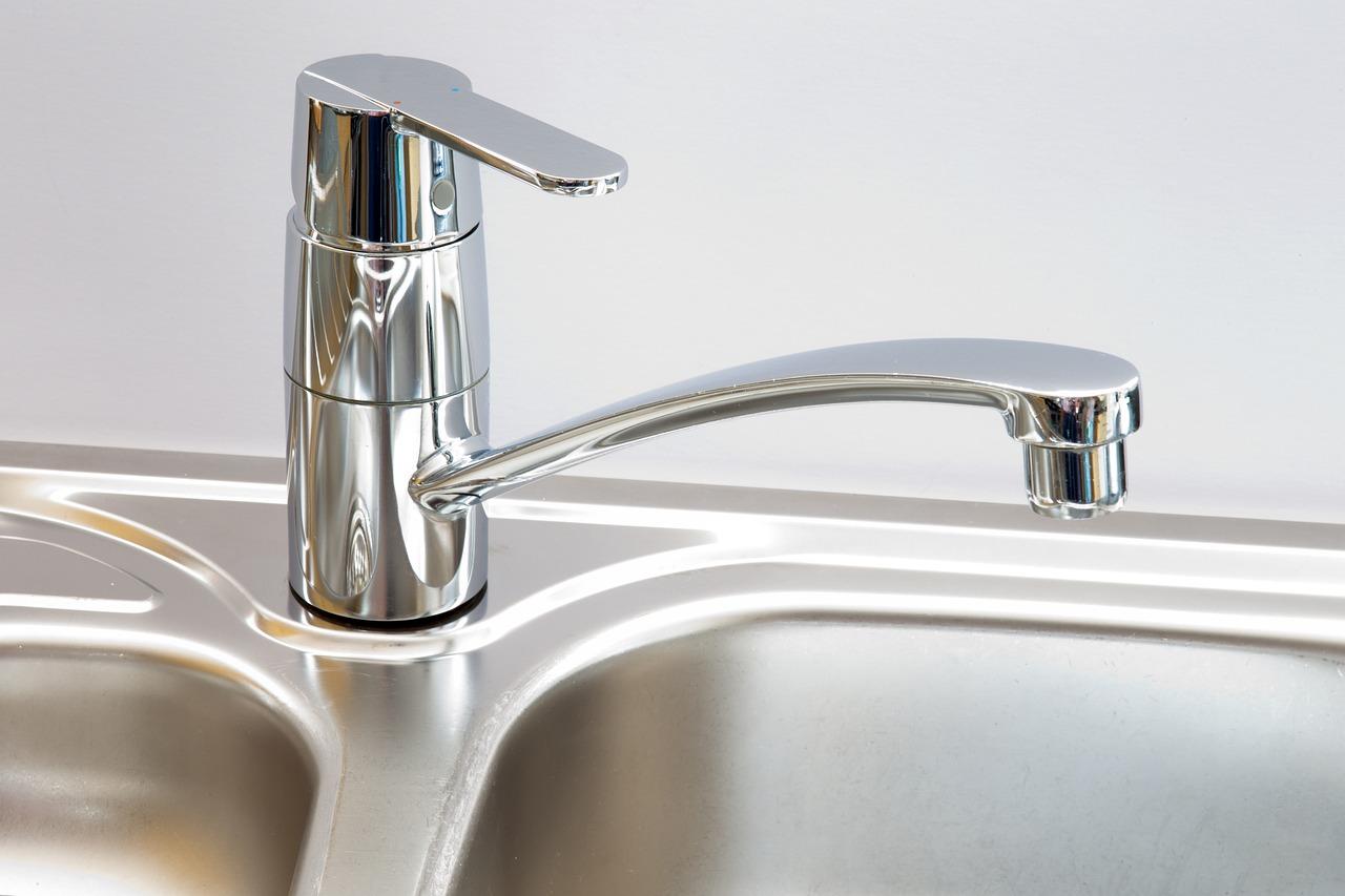 A stainless steel sink